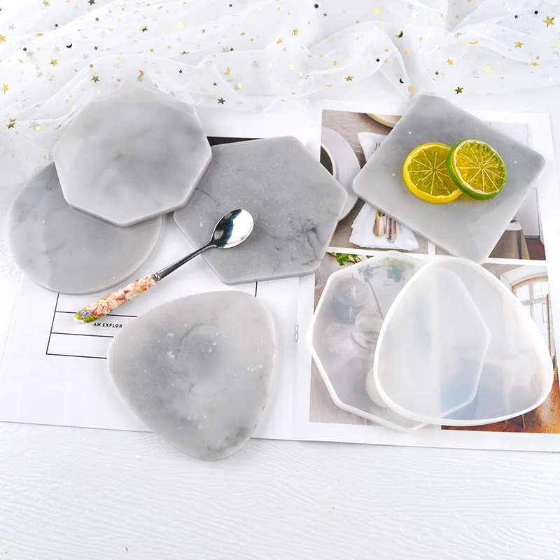 Resin Art Tray - Multi-style Geometric Coaster Mold Triangle Round