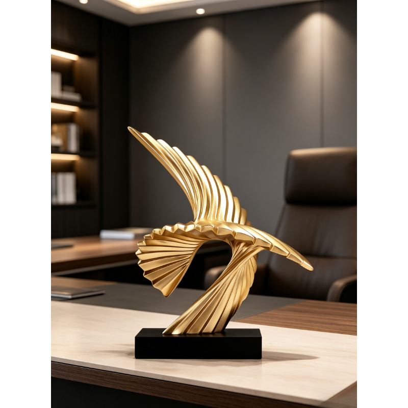 Resin Art Business - Abstract Golden Eagle Sculpture Ornament Creative