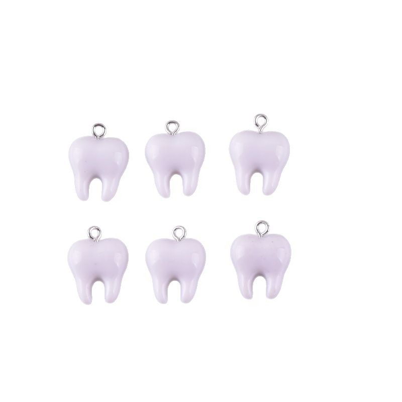 10pcs Cute White Teeth Resin P - огляд і ціна Resin Art Earrings