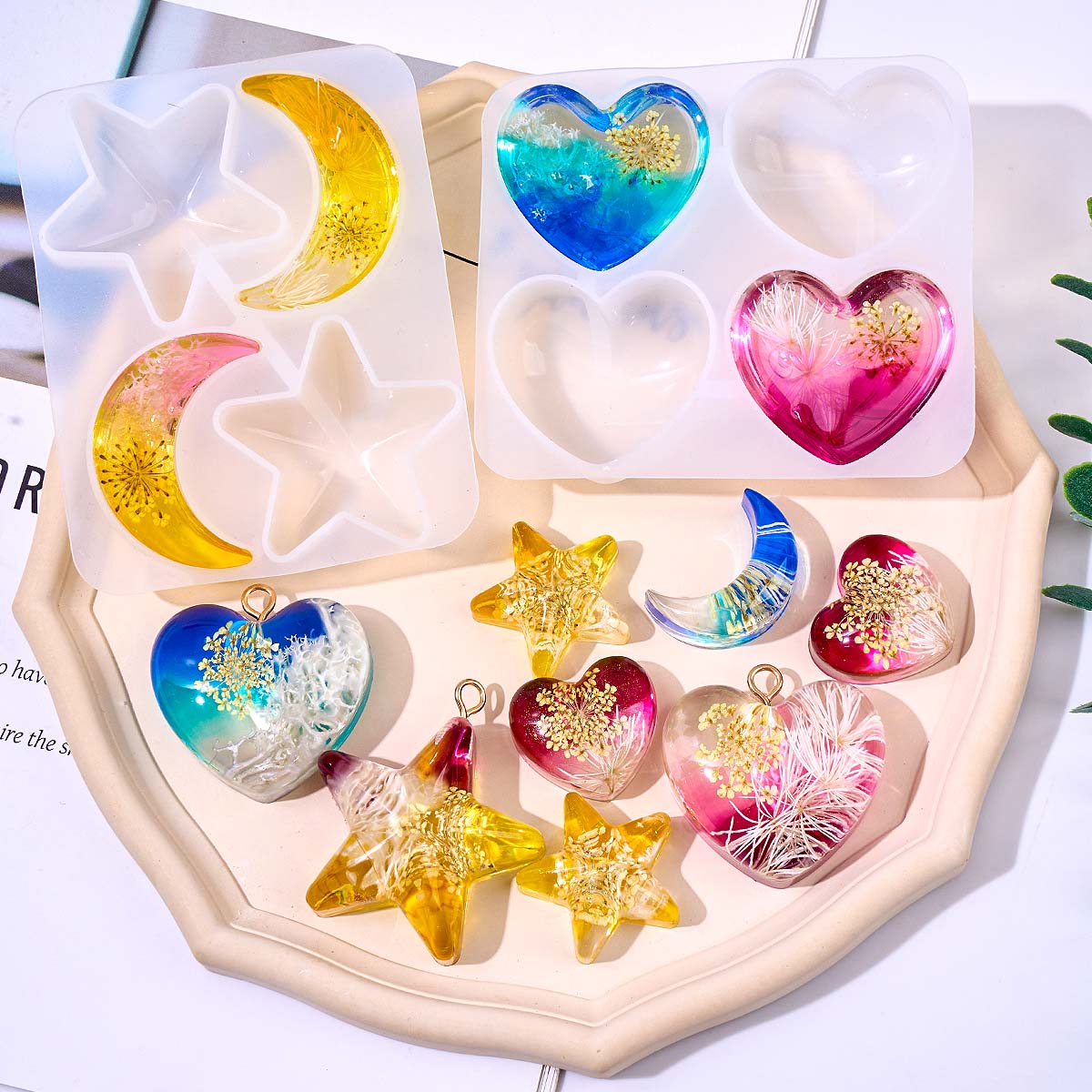 Heart Star Moon Pendant Silico - огляд і ціна Resin Art Glue