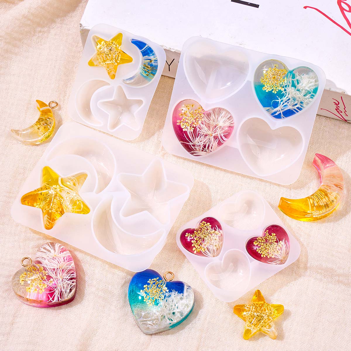 Heart Star Moon Pendant Silico - огляд і ціна Resin Art Glue