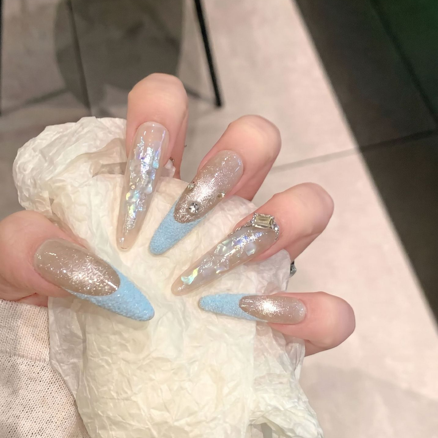 Press On Nails 10PCS Purple Fa - огляд і ціна Resin Art Glitter