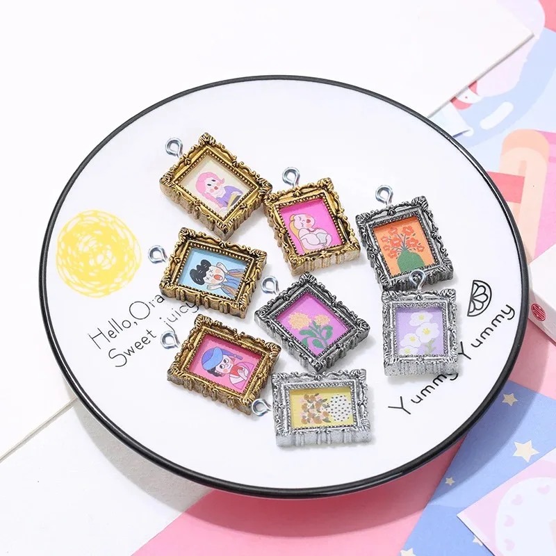 10Pcs Flatback Cabochon Vintag - огляд і ціна Resin Art Earrings
