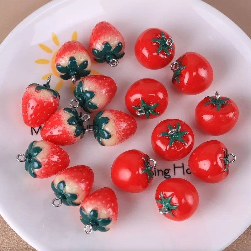10 Pieces Realistic 3D Strawbe - огляд і ціна Resin Art Earrings