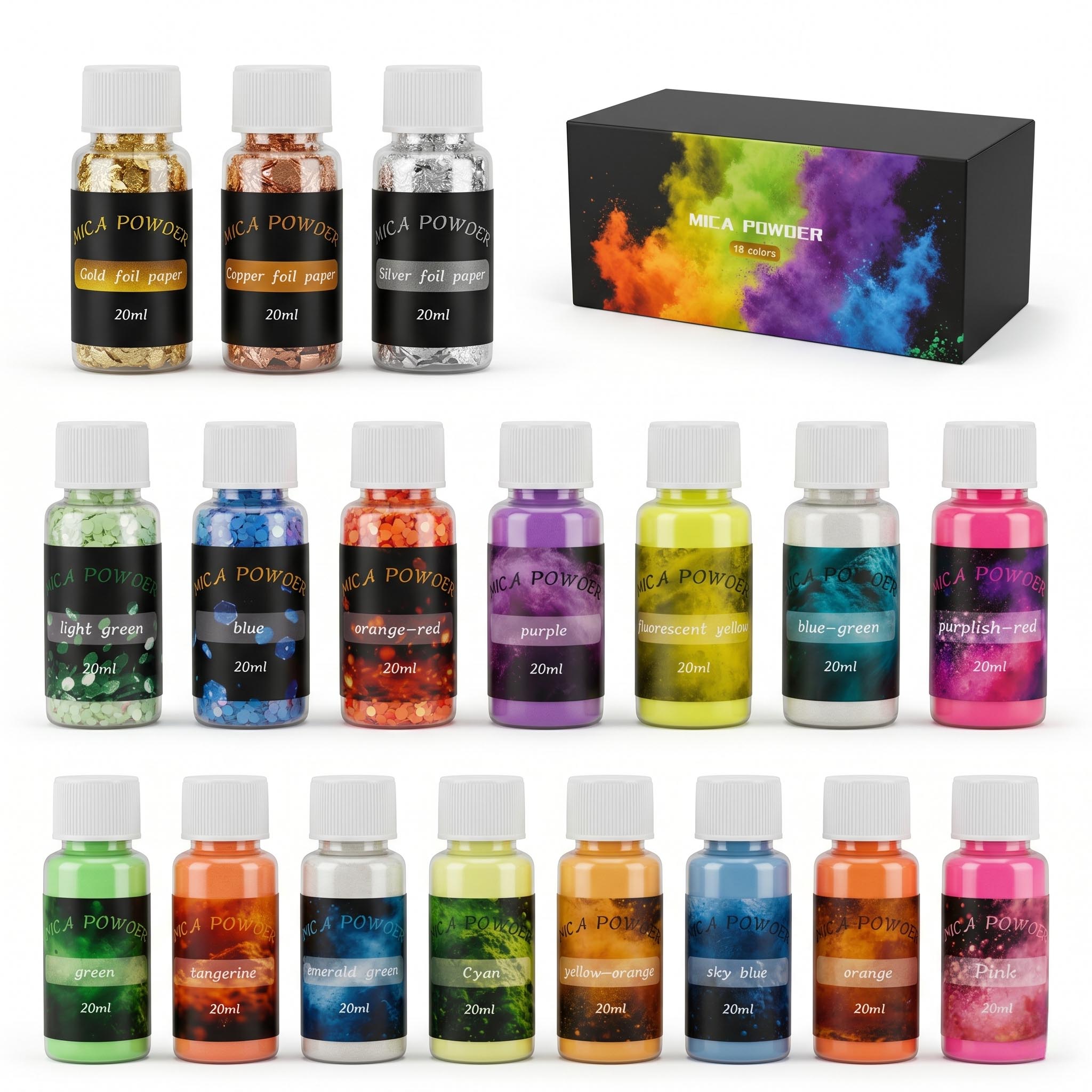 18 Colors Mica Powder Set with - огляд і ціна Mica Flake Resin