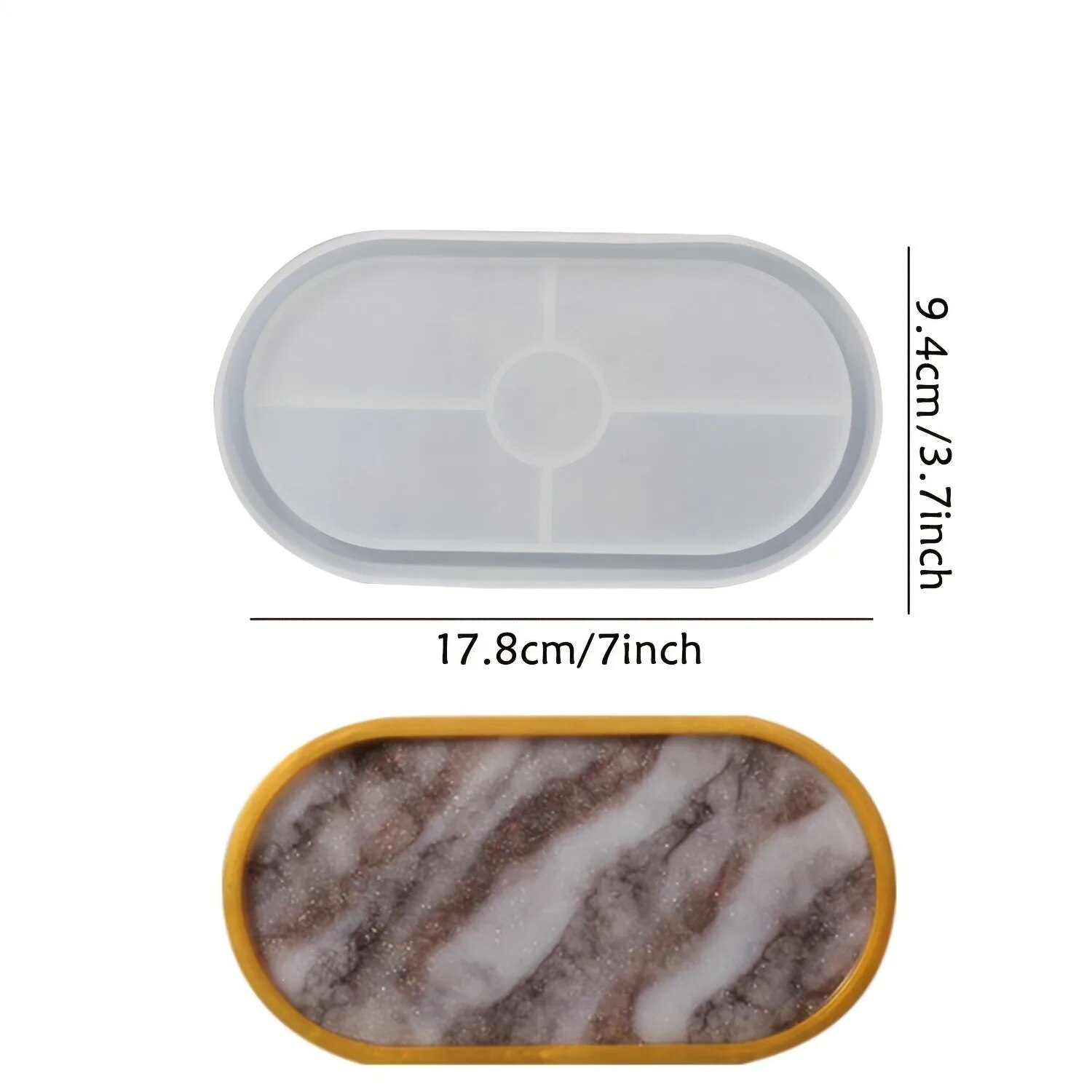 1pc Oval Coaster Epoxy Resin C - огляд і ціна Resin Art Tray