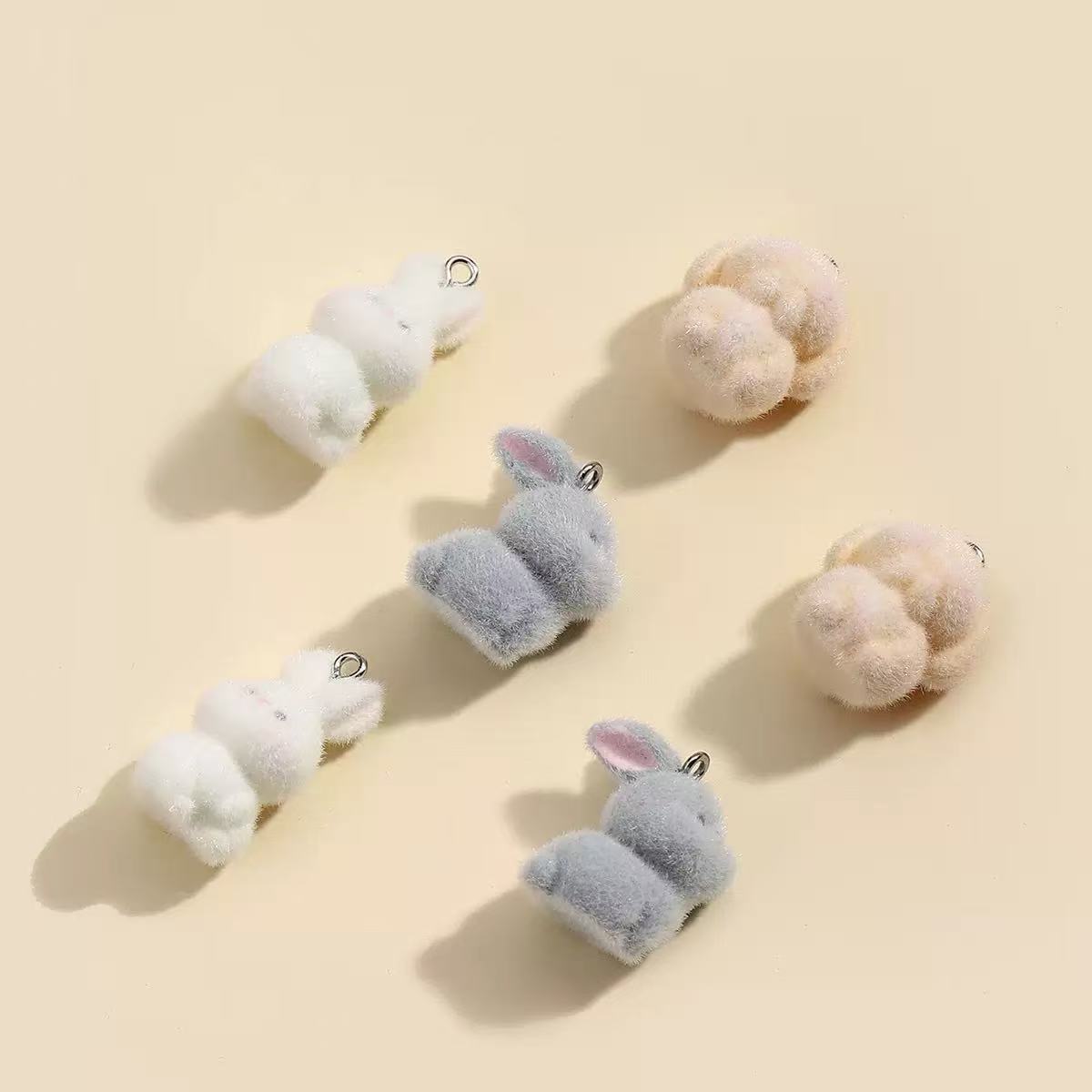 10pcs Flocking Little Rabbit R - огляд і ціна Resin Art Earrings